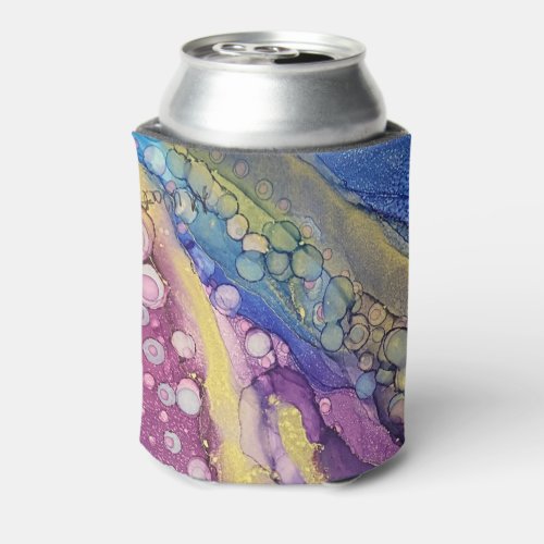 Colorful Dots Alcohol Ink Liquid Abstract Art 2 Can Cooler
