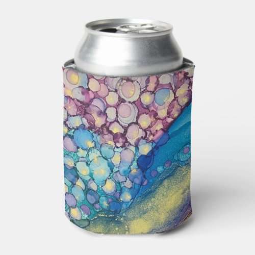 Colorful Dots Alcohol Ink Liquid Abstract Art 4 Can Cooler