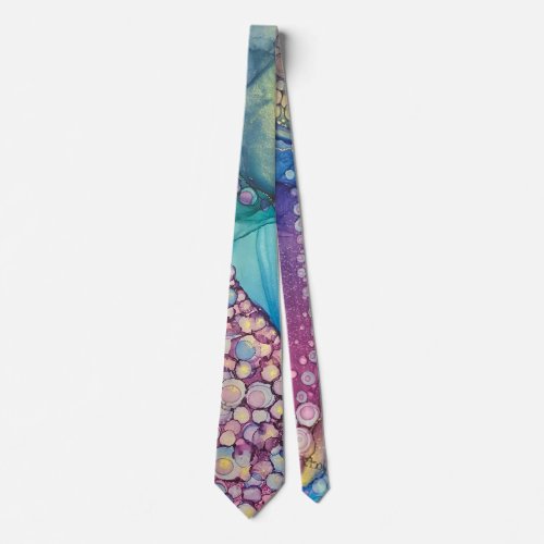 Colorful Dots Alcohol Ink Liquid Abstract Art 5 Neck Tie