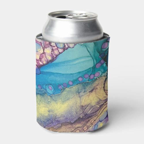 Colorful Dots Alcohol Ink Liquid Abstract Art 6 Can Cooler
