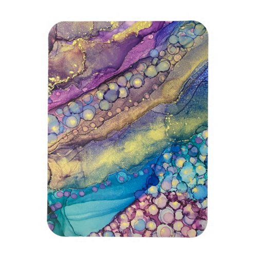 Colorful Dots Alcohol Ink Liquid Abstract Art Magnet