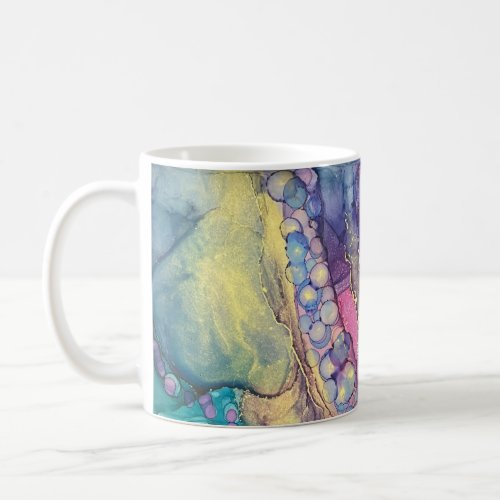 Colorful Dots Alcohol Ink Liquid Abstract Art V2 Coffee Mug