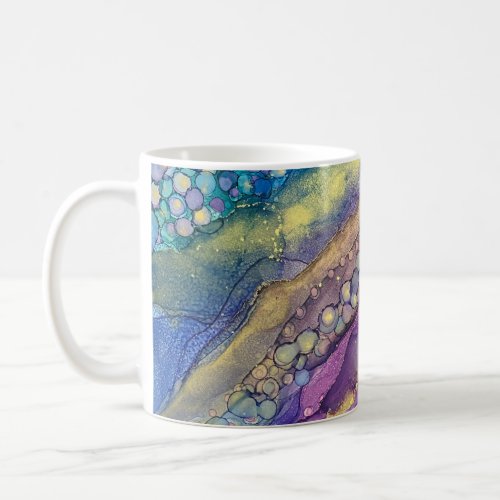 Colorful Dots Alcohol Ink Liquid Abstract Art V4 Coffee Mug