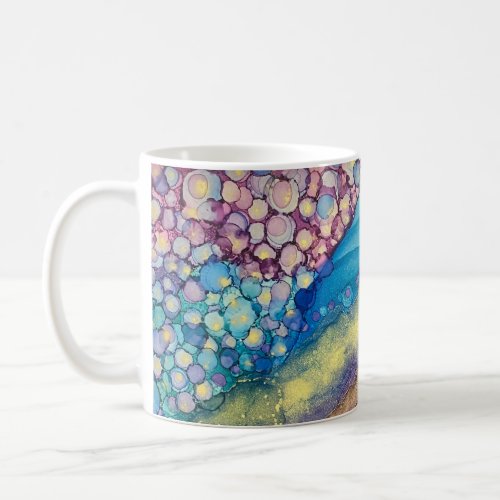 Colorful Dots Alcohol Ink Liquid Abstract Art V5 Coffee Mug