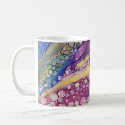 Colorful Dots Alcohol Ink Liquid Abstract Art V6 Coffee Mug