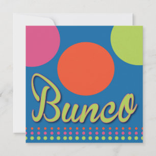 Colorful Dots Bunco Dice Game Invitation