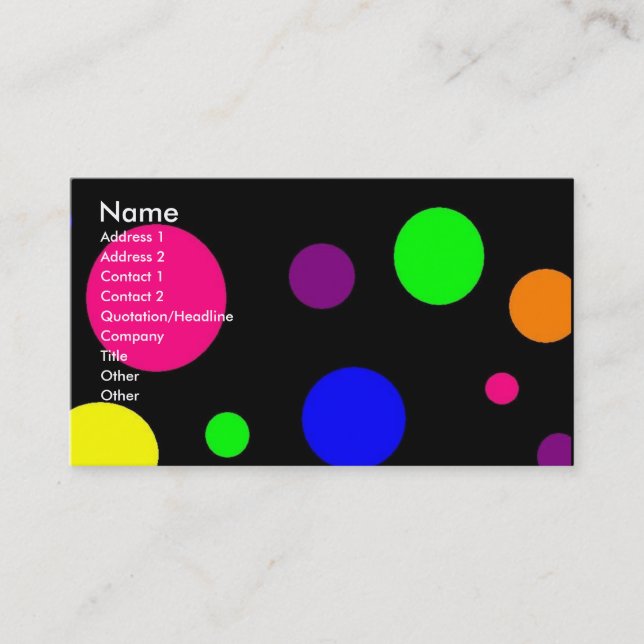Colorful Dots Business Card (Front)
