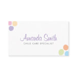 Colorful Dots Child Care Babysitting Business Card Colorful Dots Child Care Babysitting Business Card