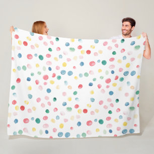 Colorful Dots Confetti Fleece Blanket