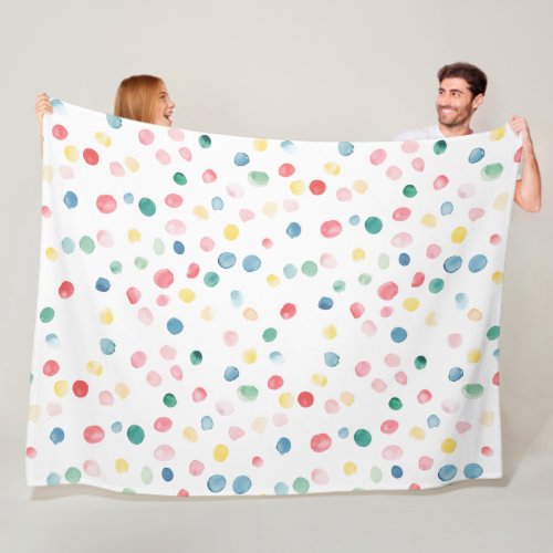 Colorful Dots Confetti  Fleece Blanket