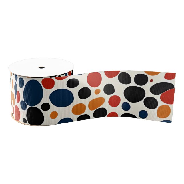 Colorful dots design  grosgrain ribbon (Spool)