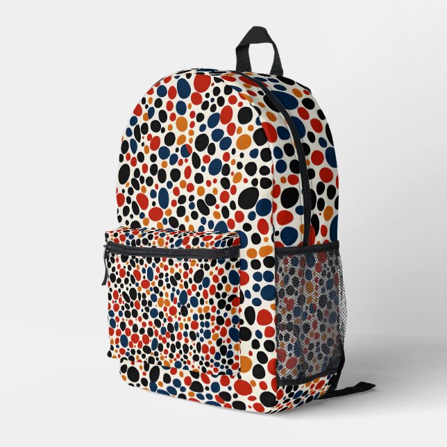 Colorful dots design  printed backpack (Back Corner Right)
