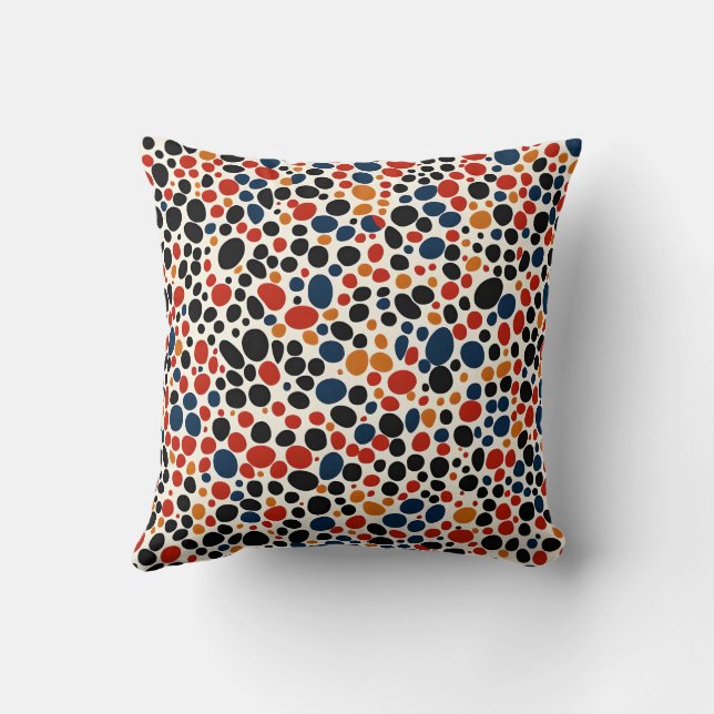 Colorful dots design  throw pillow (Back)
