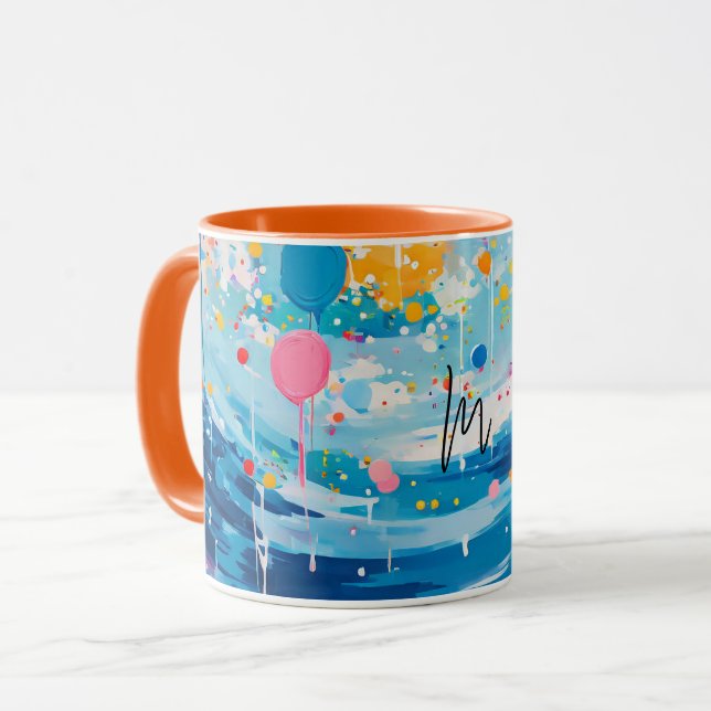 Colorful Dots Drips Splatters Mug (Front Left)
