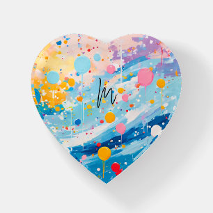 Colorful Dots Drips Splatters Paperweight