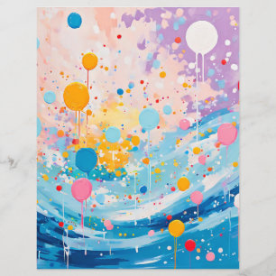 Colorful Dots Drips Splatters Scrapbook Paper