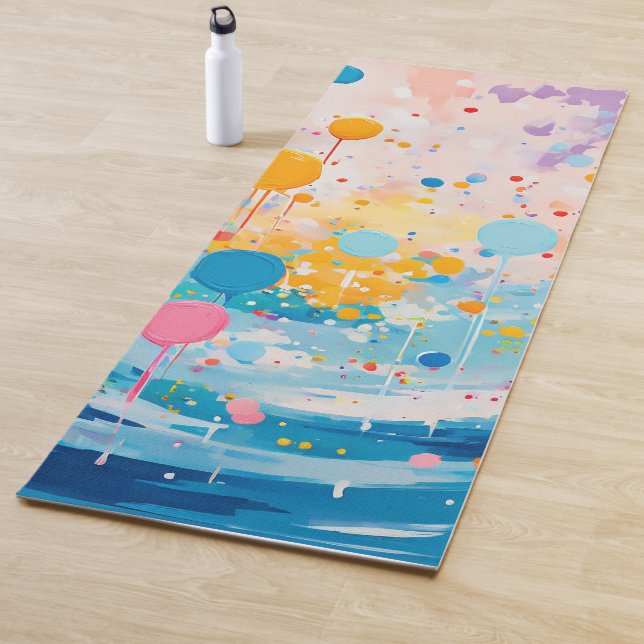 Colorful Dots Drips Splatters Yoga Mat (In Situ)