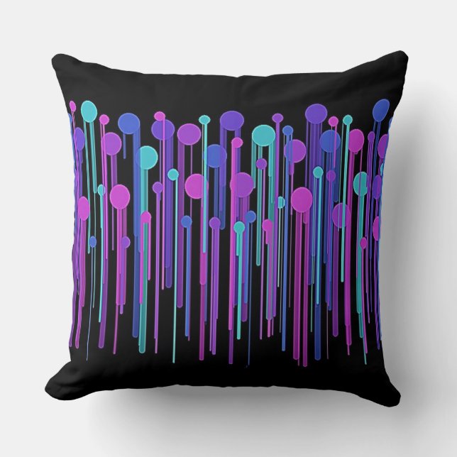 Colorful Dots & Drips Throw Pillow (Front)