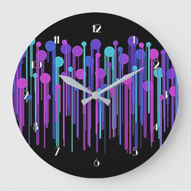 Colorful Dots & Drips Wall Clock (Front)