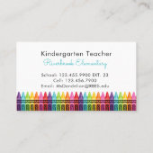 Colorful Dots Elementary School Teacher Business Card (Back)