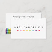 Colorful Dots Elementary School Teacher Business Card (Front/Back)
