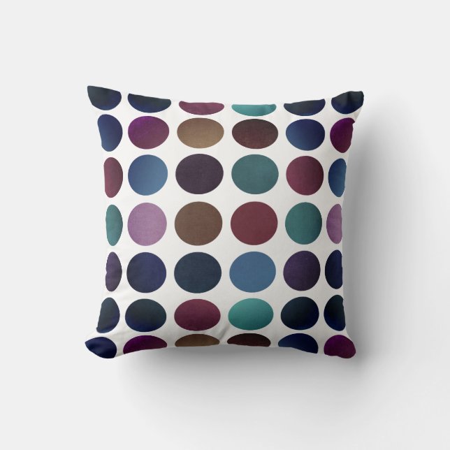 Colorful Dots Fog Throw Pillow (Front)