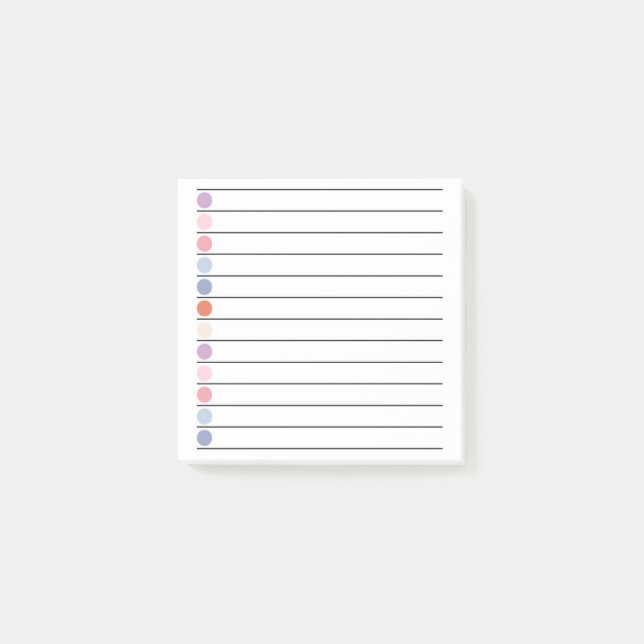 Colorful Dots Fun & Vibrant Stationery Post-it Notes (Front)