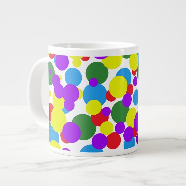 Colorful dots giant coffee mug (Front Left)