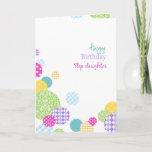 Colorful dots Happy Birthday Step daughter Card<br><div class="desc">circles,  bubbles,  girly,  modern,  dots,  spots,  polka dot,  mother,  stylish,  colorful,  mom,  birthday,  "happy birthday",  bday,  contemporary,  white,  multicolor,  multicolored,  pretty,  feminine,  girly,  trendy,  female,  "step daughter",  stepdaughter,  step,  daughter</div>