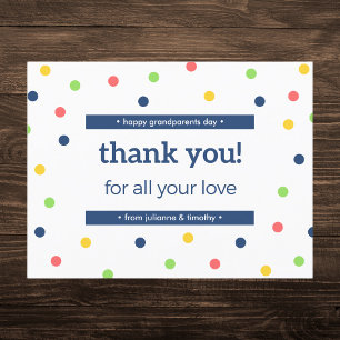 Colorful Dots Happy Grandparents Day Thank You Holiday Postcard
