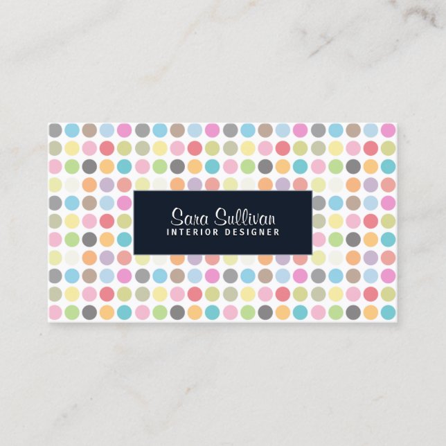 Colorful Dots Interior Designer Business Card (Front)
