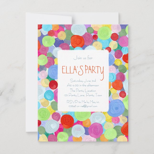 Colorful dots invitation (Front)