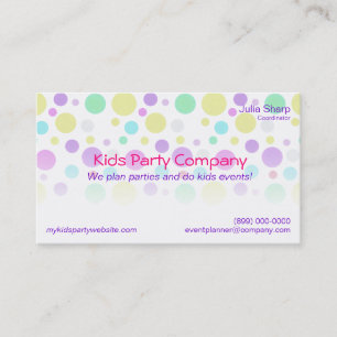 Colorful Dots Kids Party Event Store Business Card