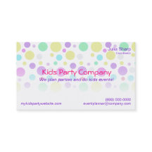 Colorful Dots Kids Party Event Store Business Card