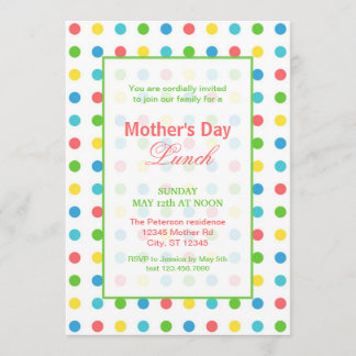 Colorful Dots Mother's Day Invitation