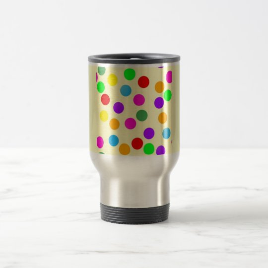 colorful_dots_on_yellow travel mug