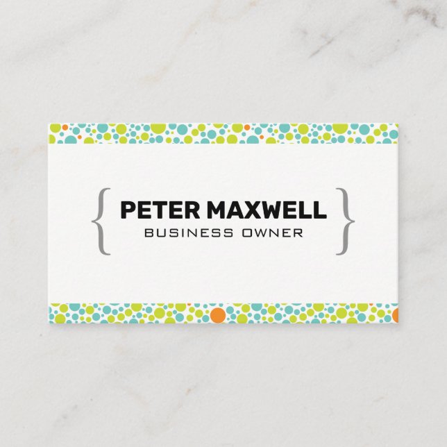 Colorful Dots Pattern  Business Card (Front)