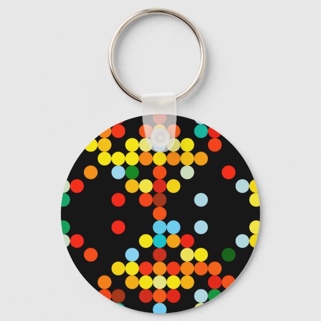 Colorful dots pattern keychain (Front)