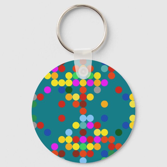 Colorful dots pattern keychain (Front)