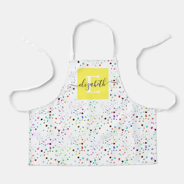 Colorful dots  personalized apron (Front)