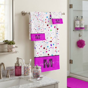 Colorful dots Personalized Bath Towel