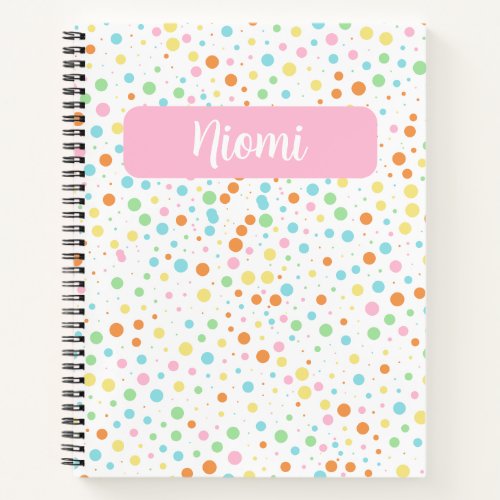 Colorful Dots Personalized Kids Planner Notebook