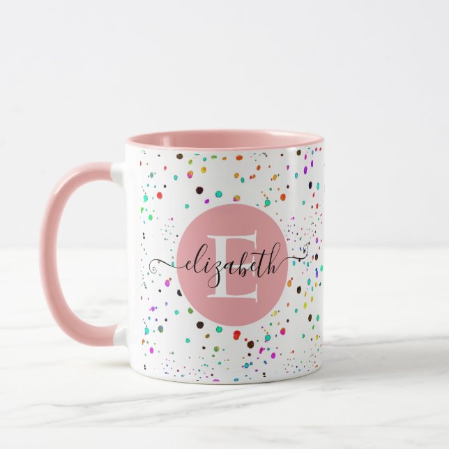 Colorful dots personalized mug (Left)