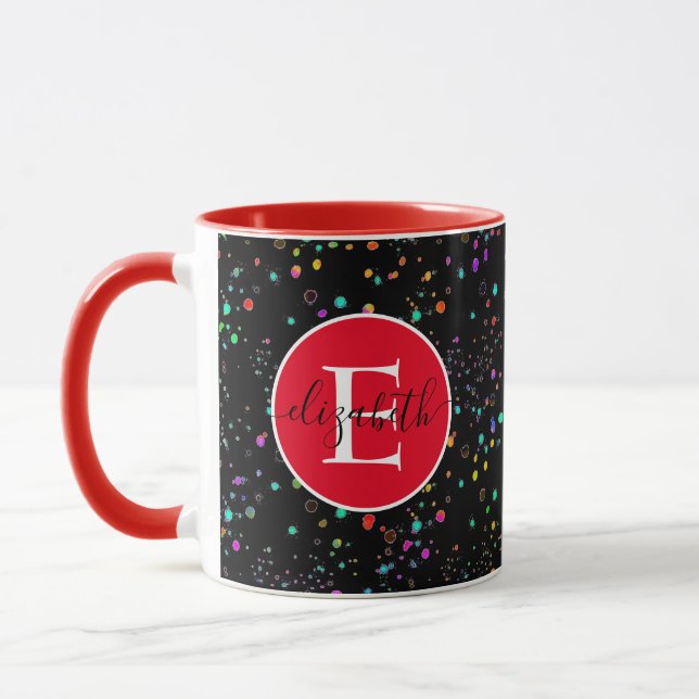 Colorful dots personalized mug (Left)