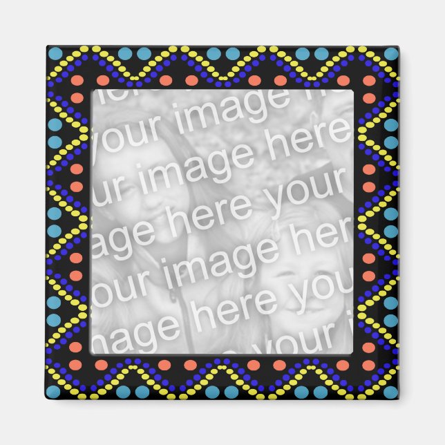 colorful dots photoframe magnet (Front)