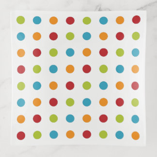 Colorful Dots Retro Style Trinket Tray
