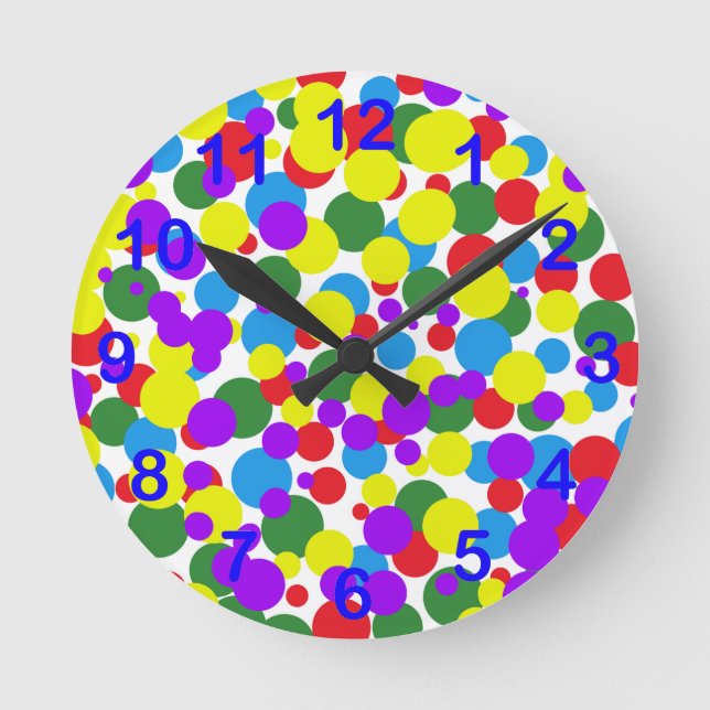 Colorful dots round clock (Front)