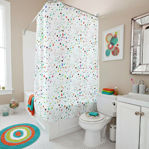 Colorful dots shower curtain