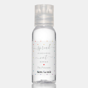 Colorful Dots Spread Kindness Not Germs Hand Sanitizer
