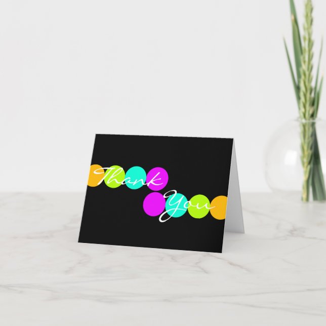 Colorful Dots Thank You Card (Front)